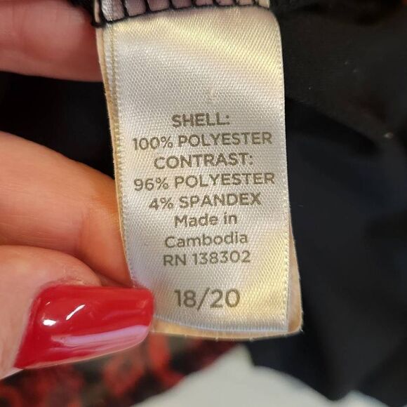 AVENUE Red Black Paisley Metallic Thread Special Occasion Blouse 18/20 (4934) - Picture 5 of 6